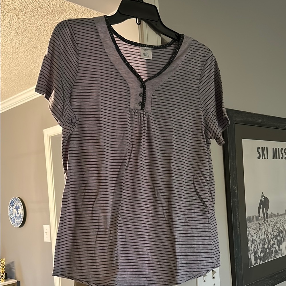Striped Grayish purple Women's Pjs